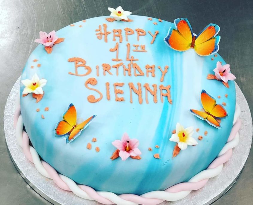 Birthday Cake with Butterflies 